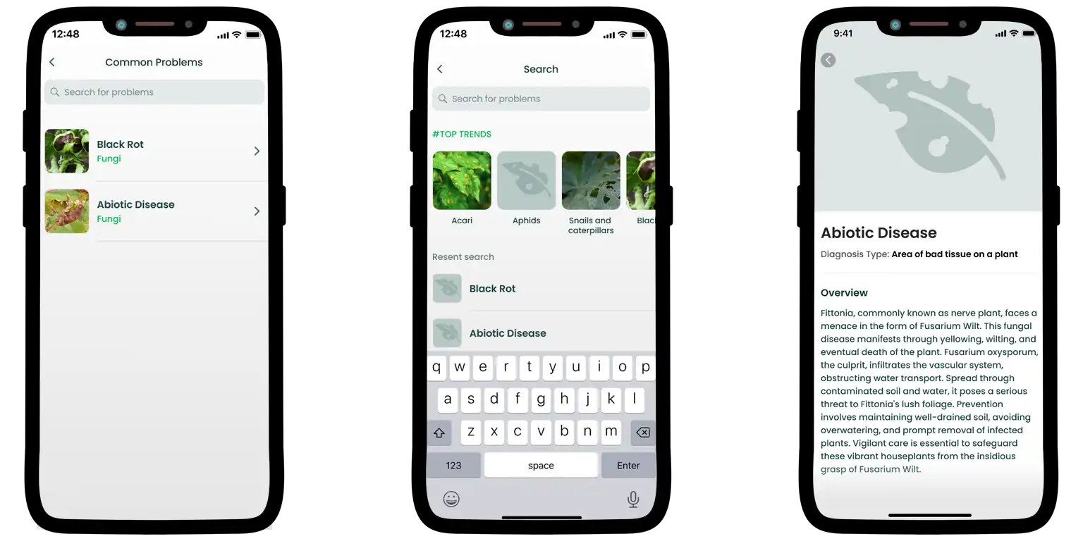A screen from the Plant Finder app.